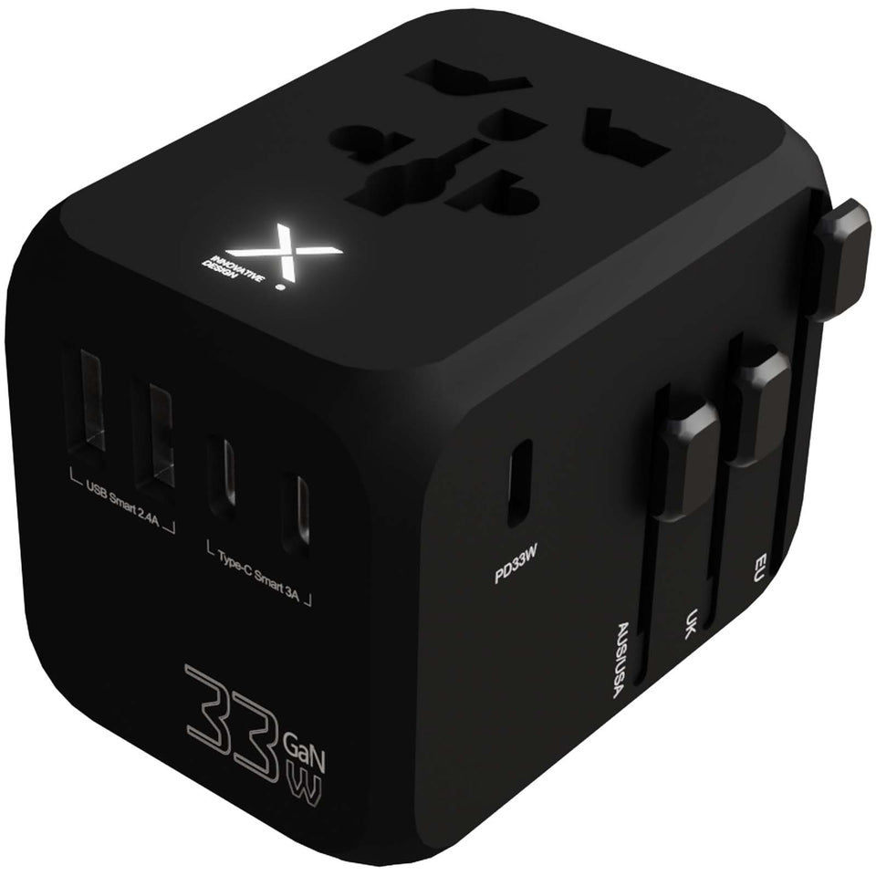 Adattatore universale da viaggio SCX.design T16 personalizzato con logo - Pubblienne
