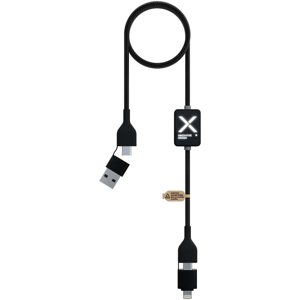 Cavo di ricarica con interruttore e logo luminoso da 60 W SCX.design C32 personalizzato con logo - Pubblienne