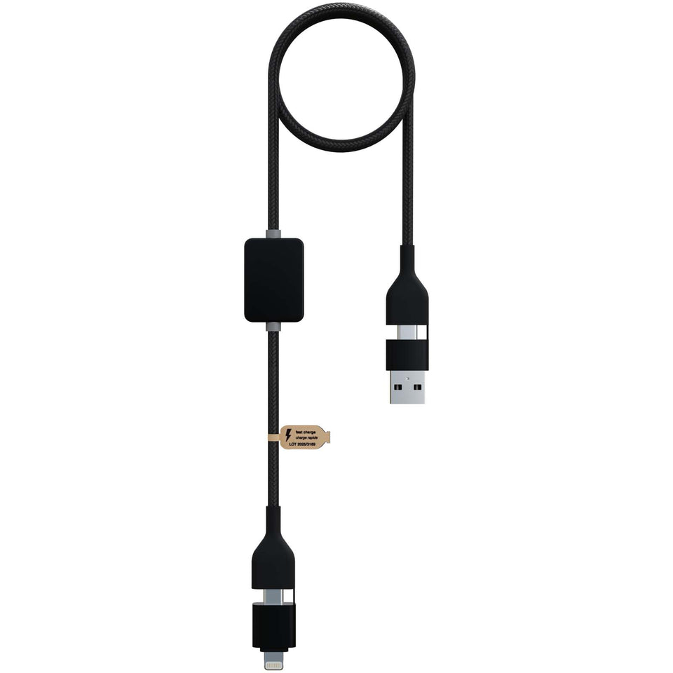 Cavo di ricarica con interruttore e logo luminoso da 60 W SCX.design C32 personalizzato con logo - Pubblienne