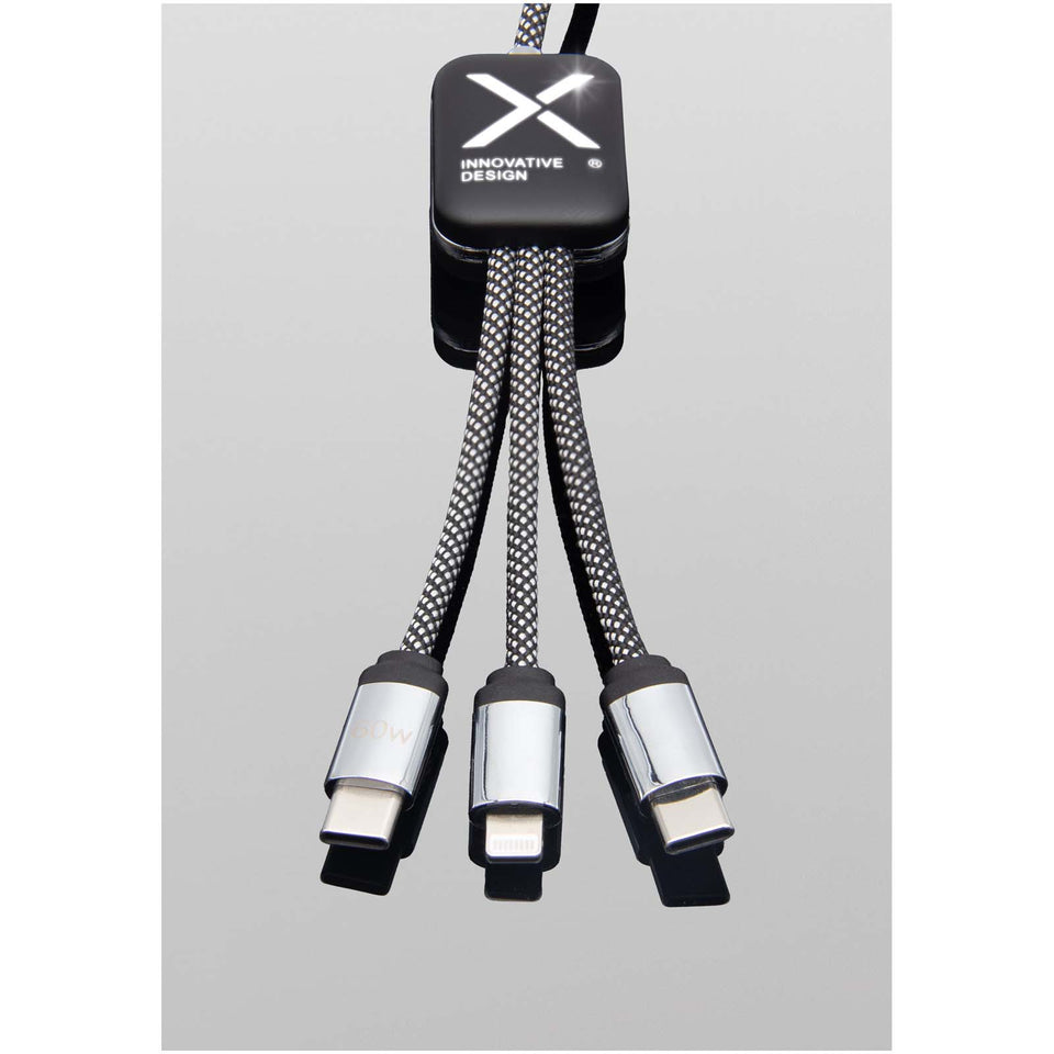 Cavo di ricarica di Tipo-C con doppio logo luminoso da 60 W SCX.design C33 personalizzato con logo - Pubblienne
