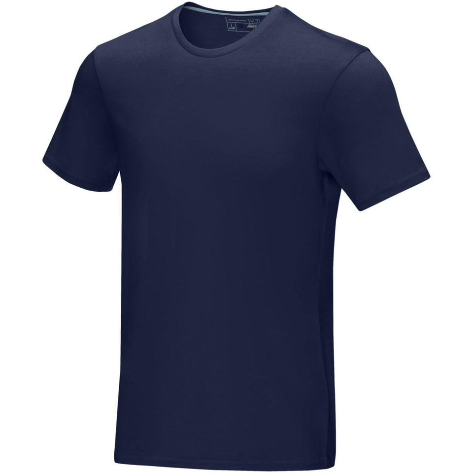 T-shirt Azurite a manica corta da uomo in tessuto organico personalizzato con logo - Pubblienne