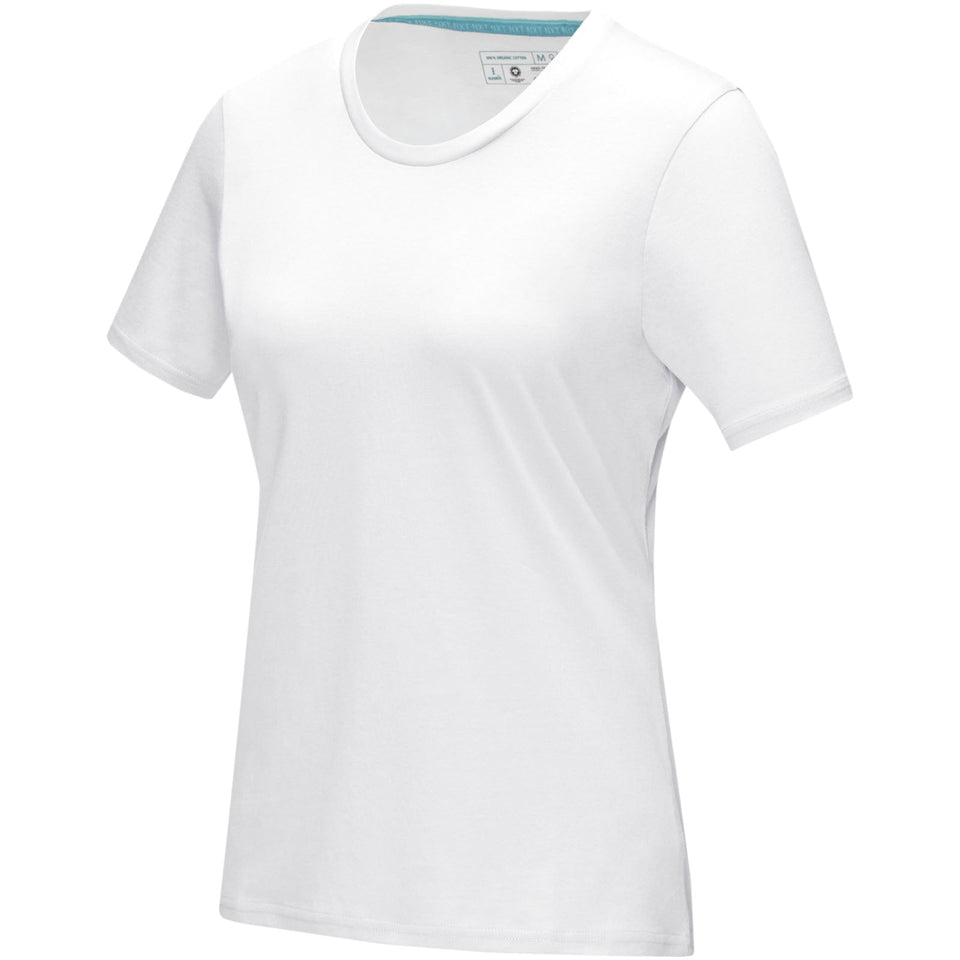 T-shirt Azurite a manica corta da donna in tessuto organico personalizzato con logo - Pubblienne