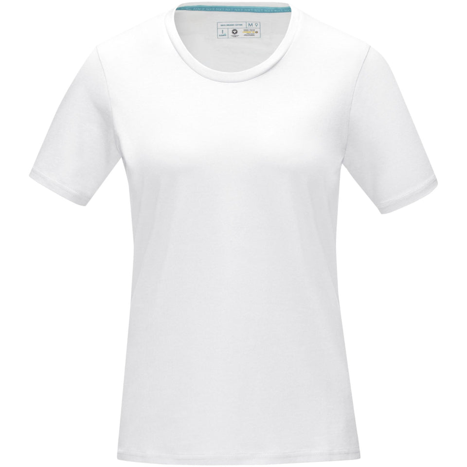 T-shirt Azurite a manica corta da donna in tessuto organico personalizzato con logo - Pubblienne