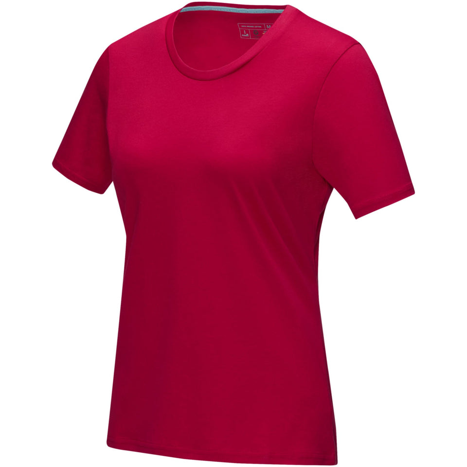 T-shirt Azurite a manica corta da donna in tessuto organico personalizzato con logo - Pubblienne