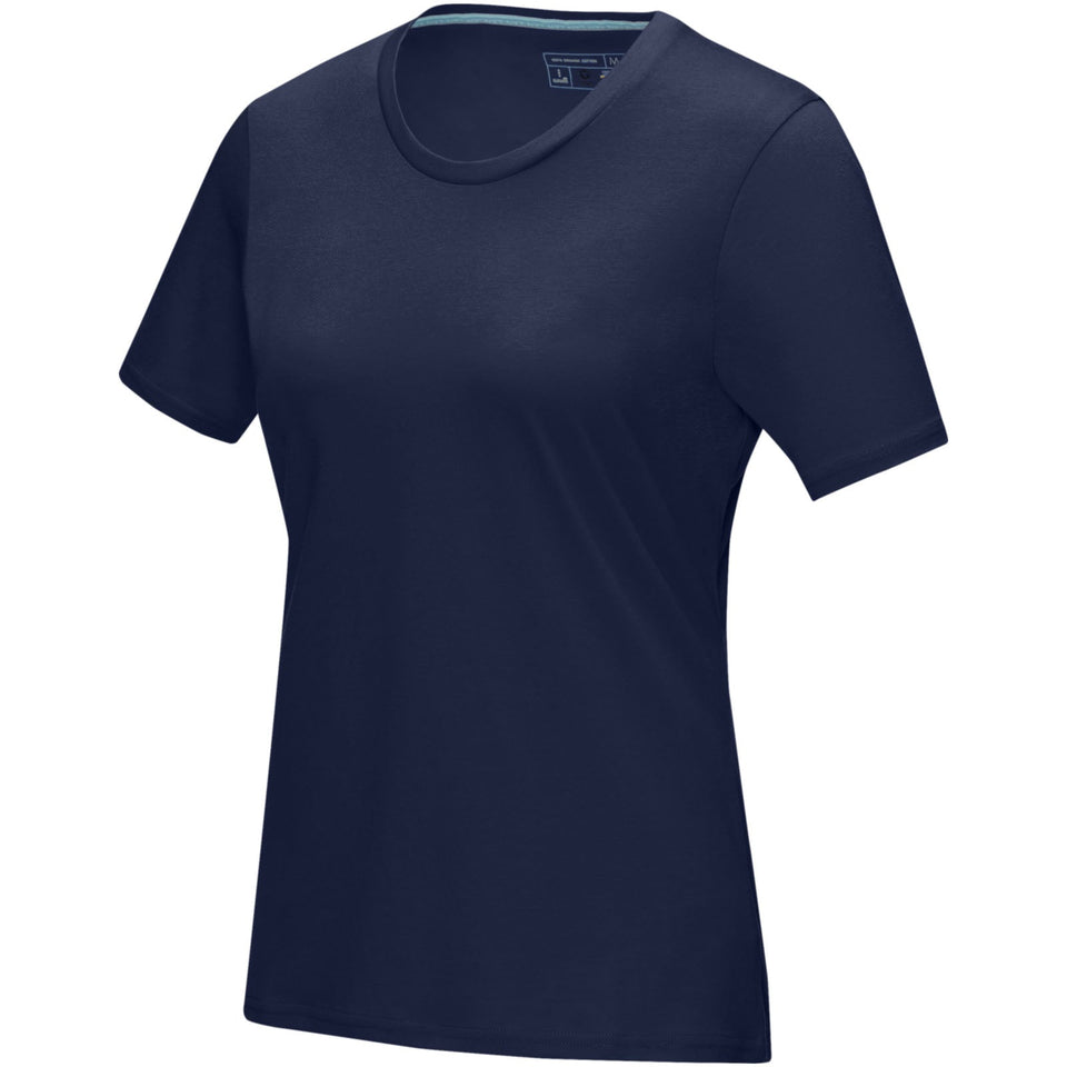 T-shirt Azurite a manica corta da donna in tessuto organico personalizzato con logo - Pubblienne