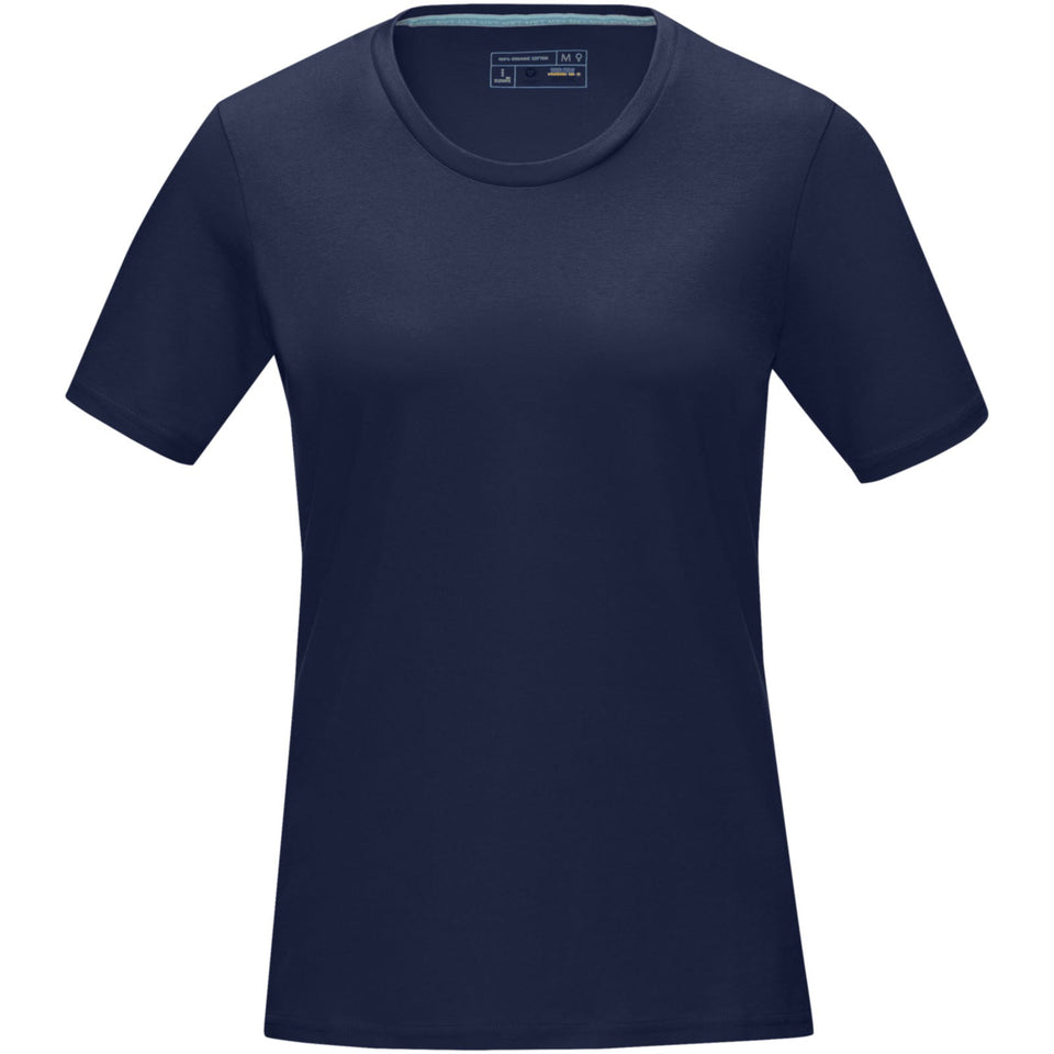 T-shirt Azurite a manica corta da donna in tessuto organico personalizzato con logo - Pubblienne