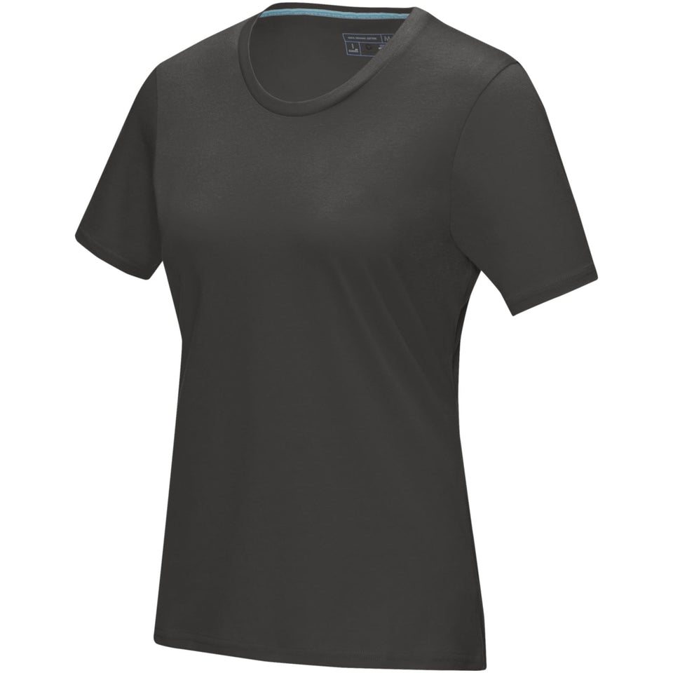 T-shirt Azurite a manica corta da donna in tessuto organico personalizzato con logo - Pubblienne