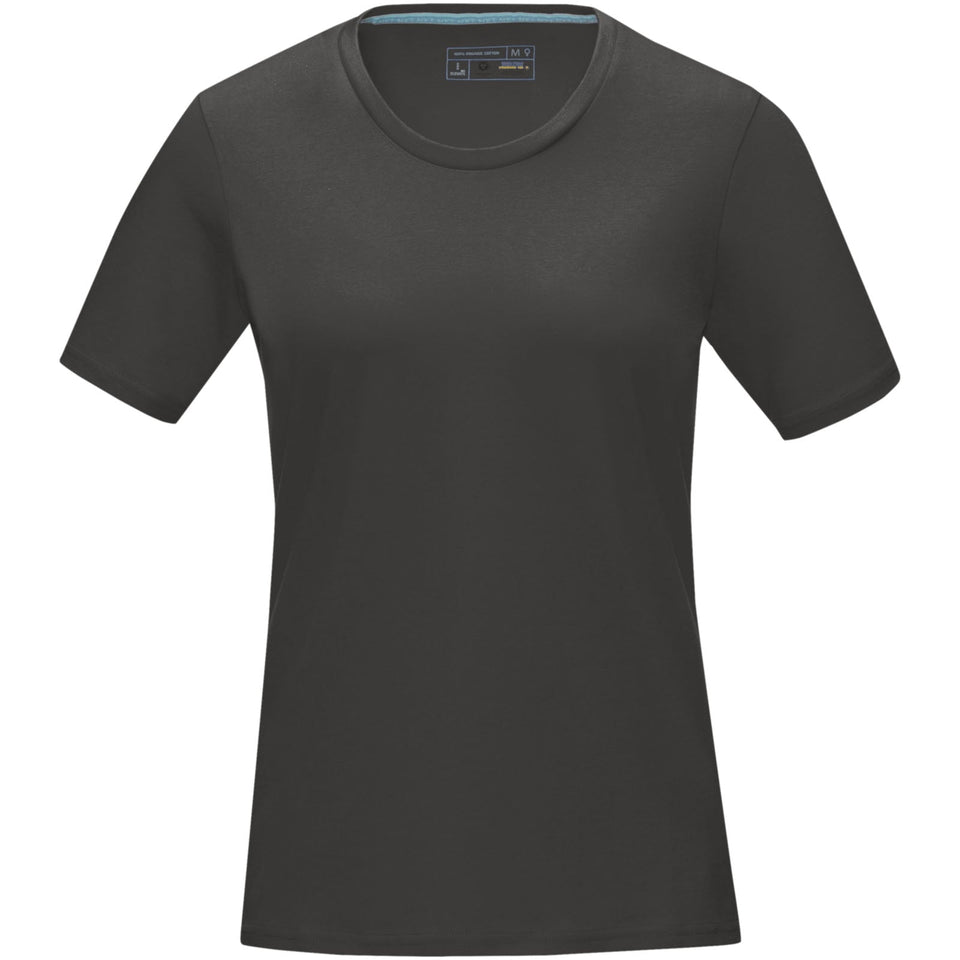 T-shirt Azurite a manica corta da donna in tessuto organico personalizzato con logo - Pubblienne