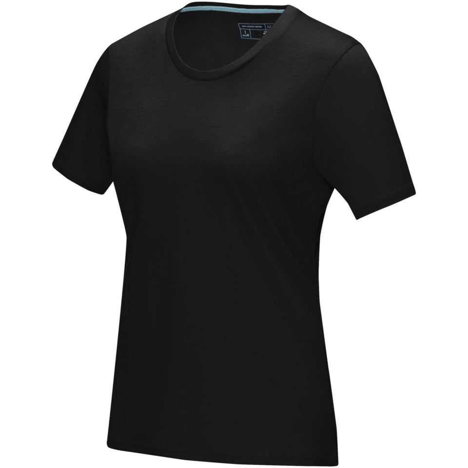 T-shirt Azurite a manica corta da donna in tessuto organico personalizzato con logo - Pubblienne