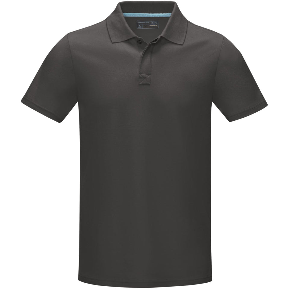 Polo Graphite a manica corta da uomo in tessuto organico personalizzato con logo - Pubblienne