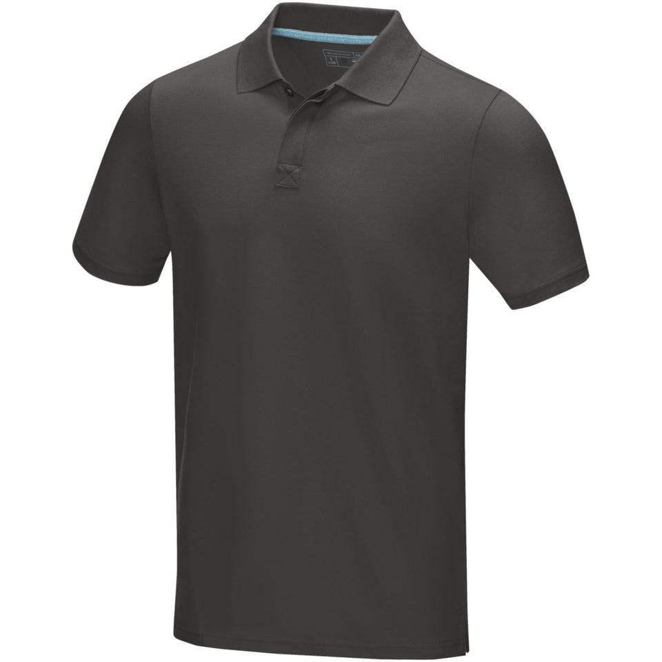Polo Graphite a manica corta da uomo in tessuto organico personalizzato con logo - Pubblienne