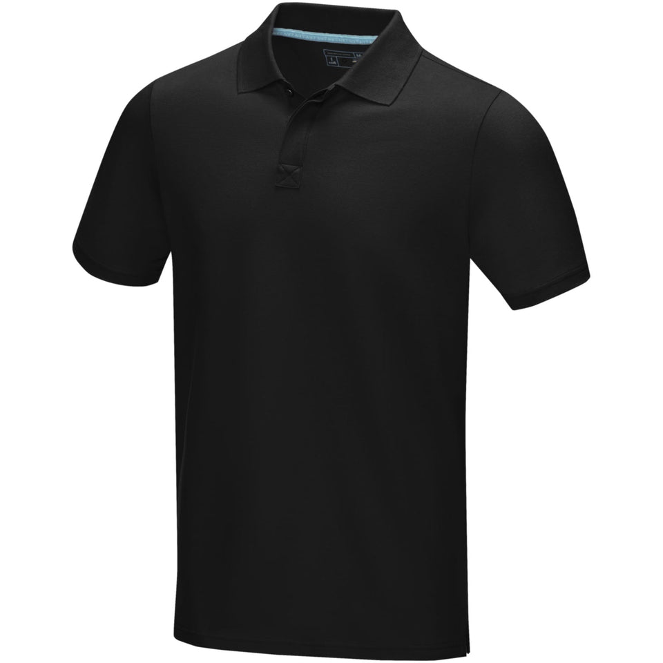 Polo Graphite a manica corta da uomo in tessuto organico personalizzato con logo - Pubblienne