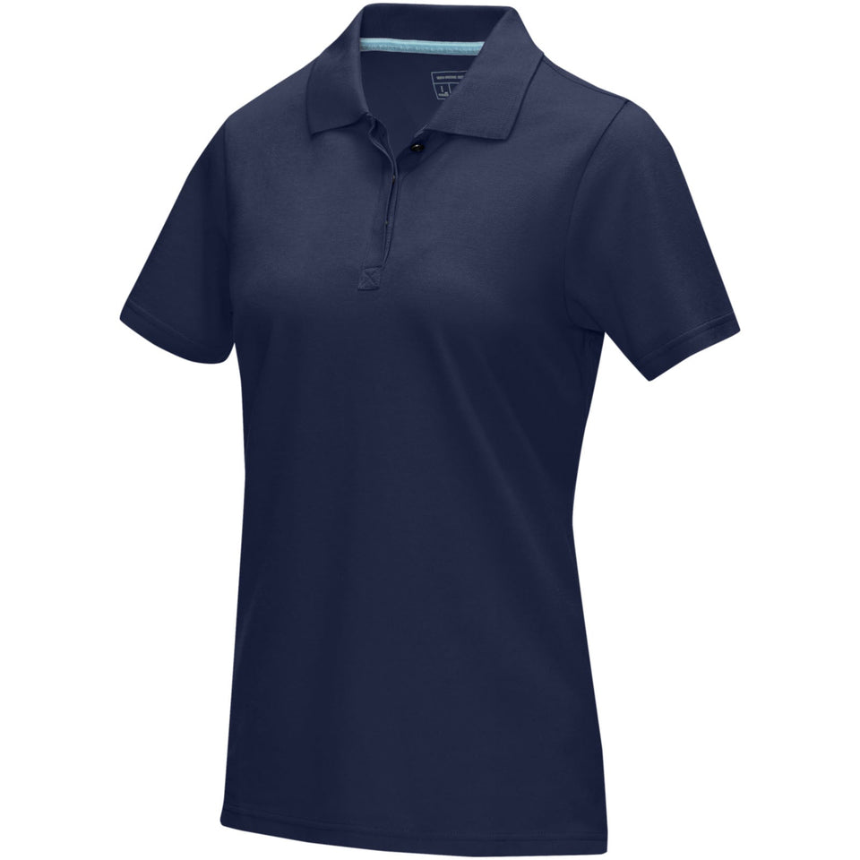 Polo Graphite a manica corta da donna in tessuto organico personalizzato con logo - Pubblienne