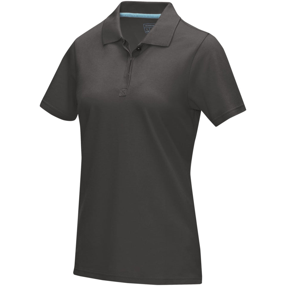Polo Graphite a manica corta da donna in tessuto organico personalizzato con logo - Pubblienne