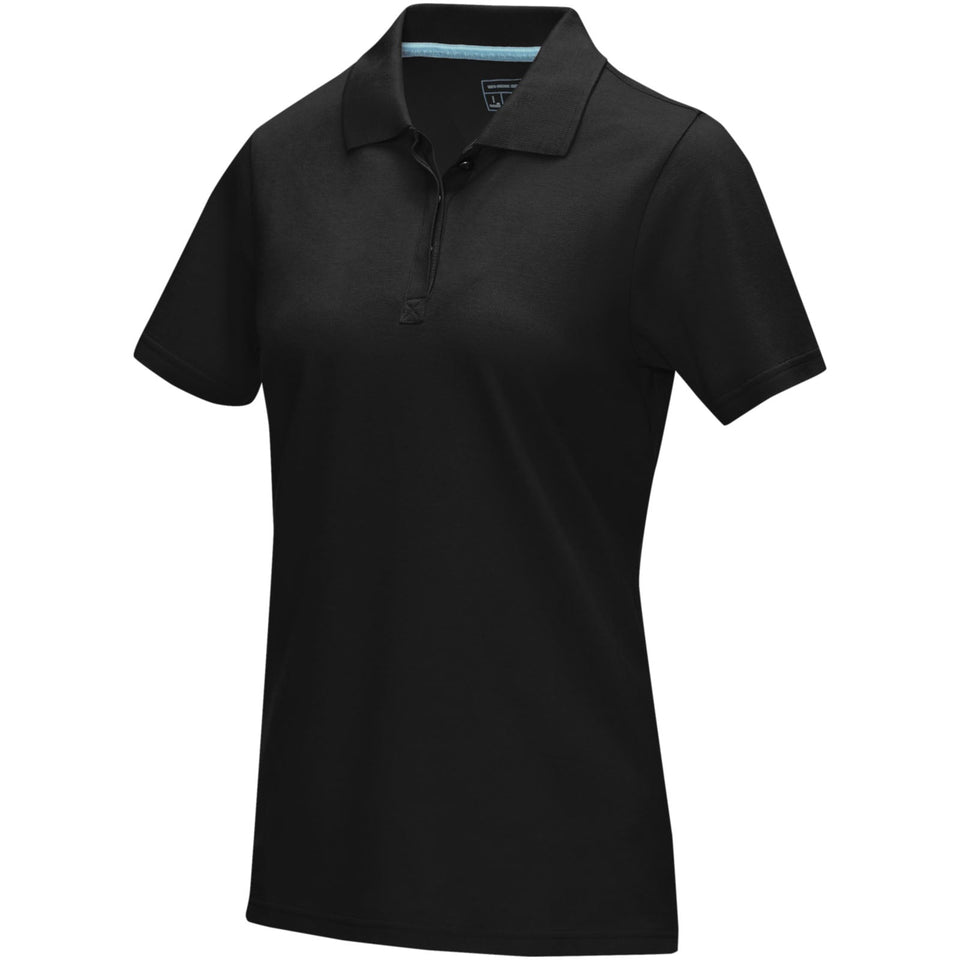 Polo Graphite a manica corta da donna in tessuto organico personalizzato con logo - Pubblienne