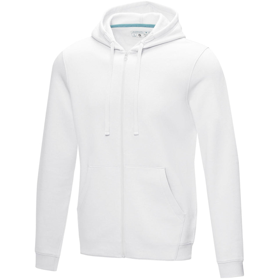 Felpa Ruby da uomo con cappuccio e full zip in tessuto organico riciclato personalizzato con logo - Pubblienne