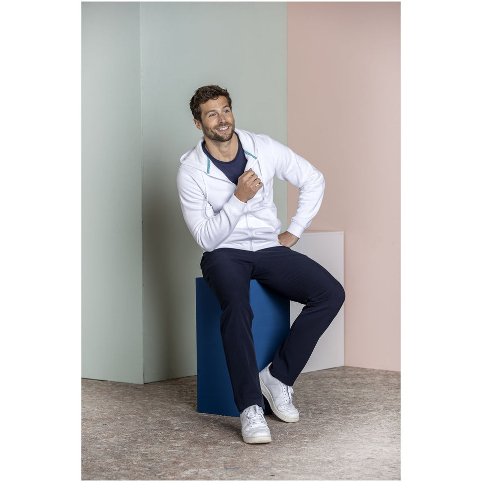 Felpa Ruby da uomo con cappuccio e full zip in tessuto organico riciclato personalizzato con logo - Pubblienne