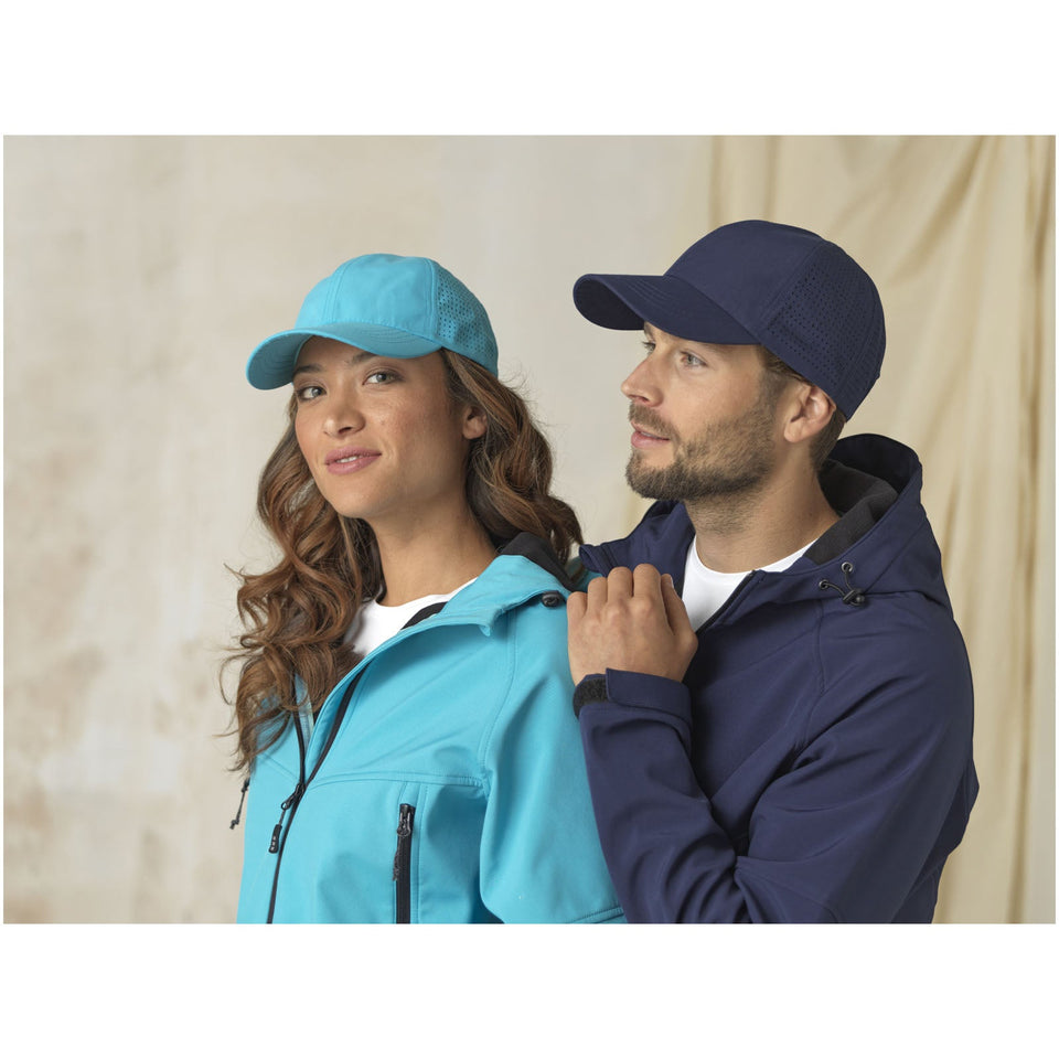 Cappellino cool-fit a 6 pannelli in materiale riciclato certificato GRS Mica personalizzato con logo - Pubblienne