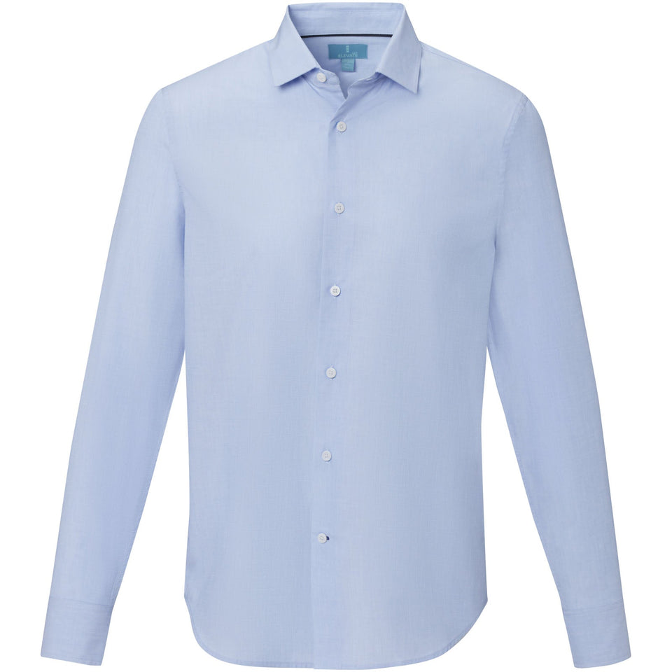 Camicia a maniche lunghe da uomo in tessuto biologico Cuprite personalizzato con logo - Pubblienne