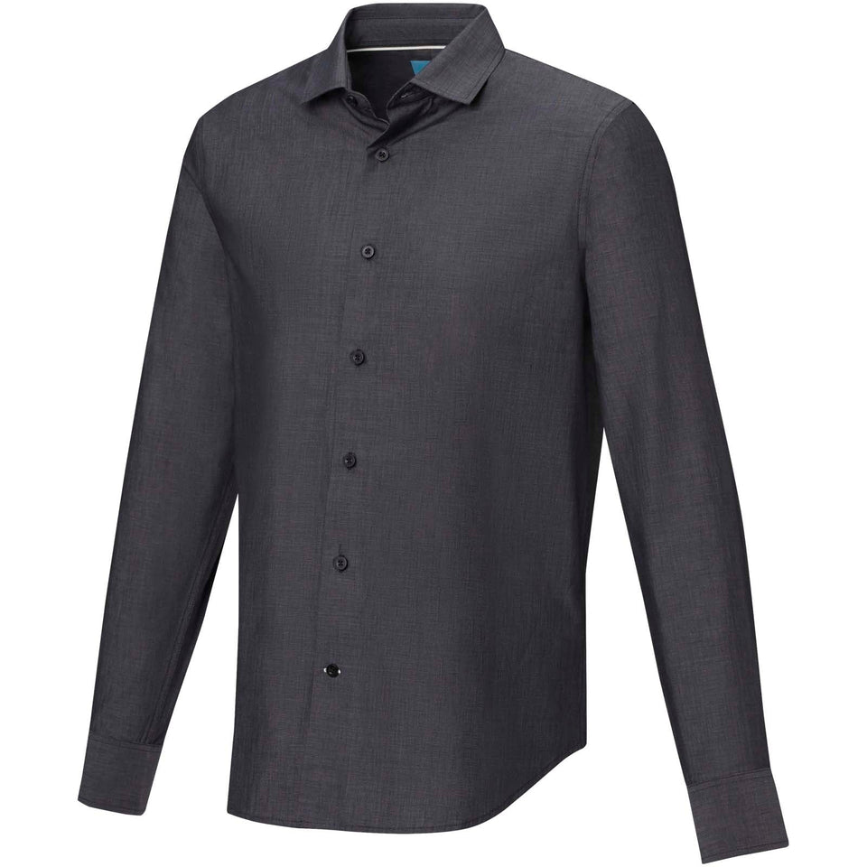 Camicia a maniche lunghe da uomo in tessuto biologico Cuprite personalizzato con logo - Pubblienne