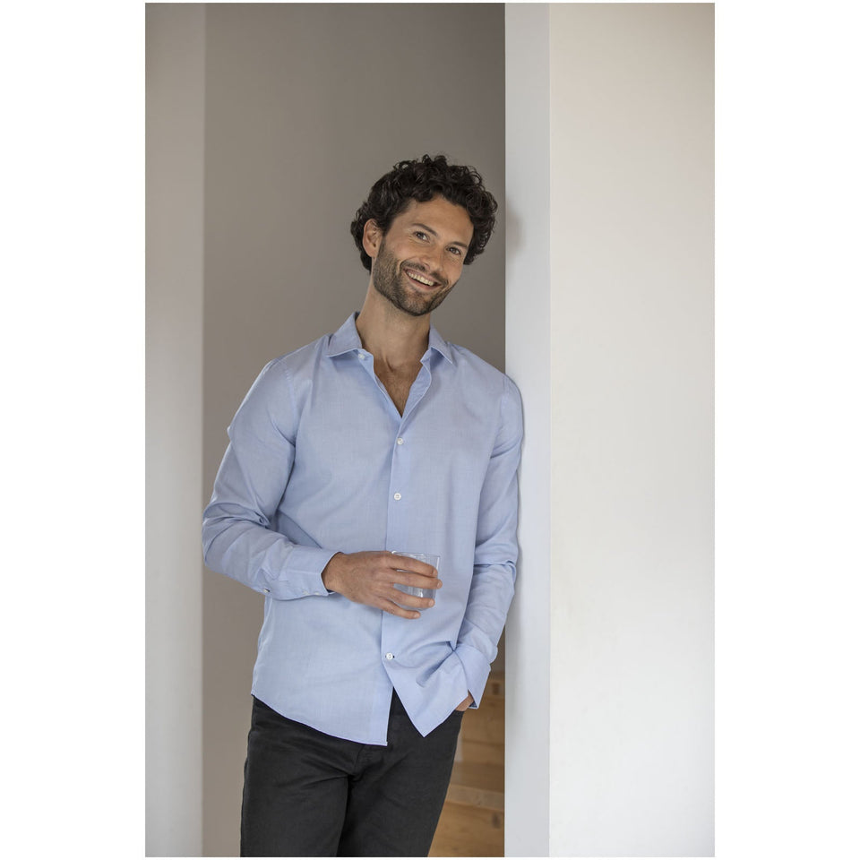 Camicia a maniche lunghe da uomo in tessuto biologico Cuprite personalizzato con logo - Pubblienne