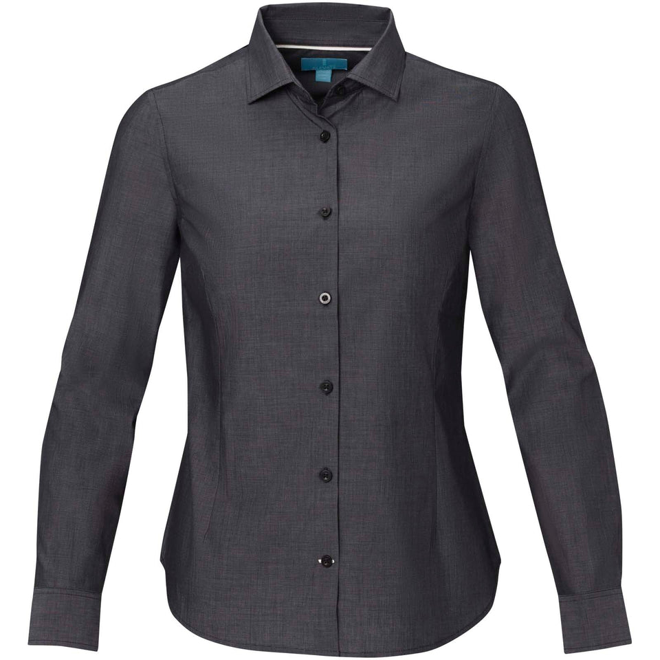Camicia a maniche lunghe da donna in tessuto biologico Cuprite personalizzato con logo - Pubblienne