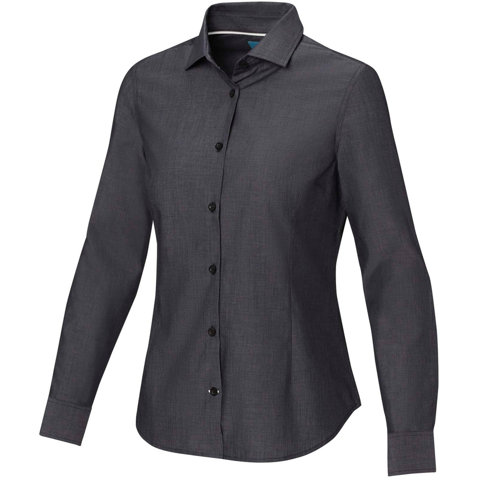 Camicia a maniche lunghe da donna in tessuto biologico Cuprite personalizzato con logo - Pubblienne