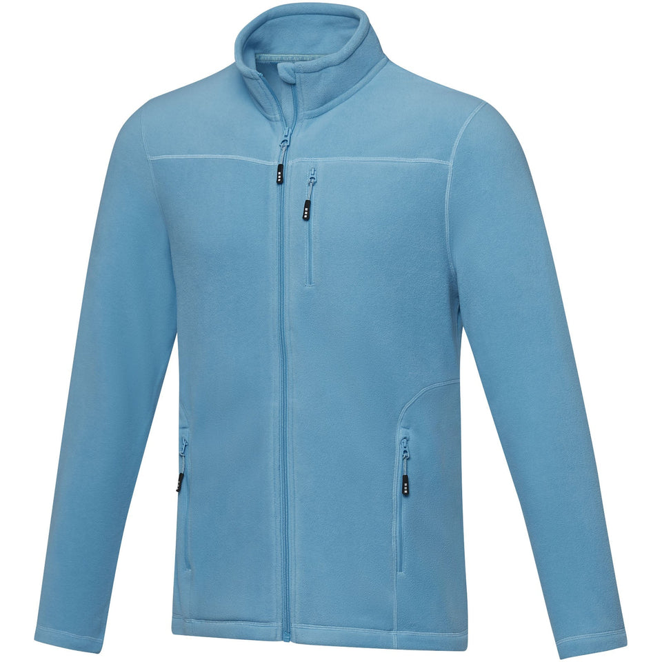 Giacca da uomo in pile con zip integrale in materiale riciclato certificato GRS Amber personalizzato con logo - Pubblienne