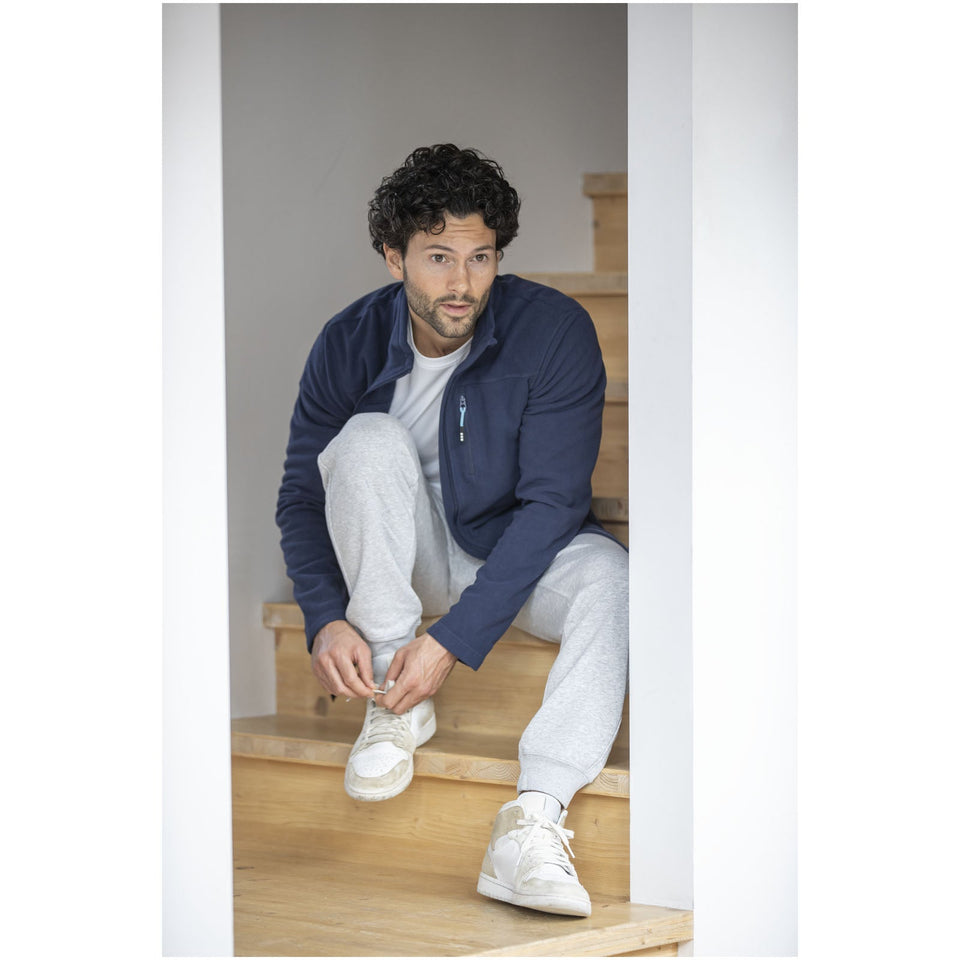 Giacca da uomo in pile con zip integrale in materiale riciclato certificato GRS Amber personalizzato con logo - Pubblienne