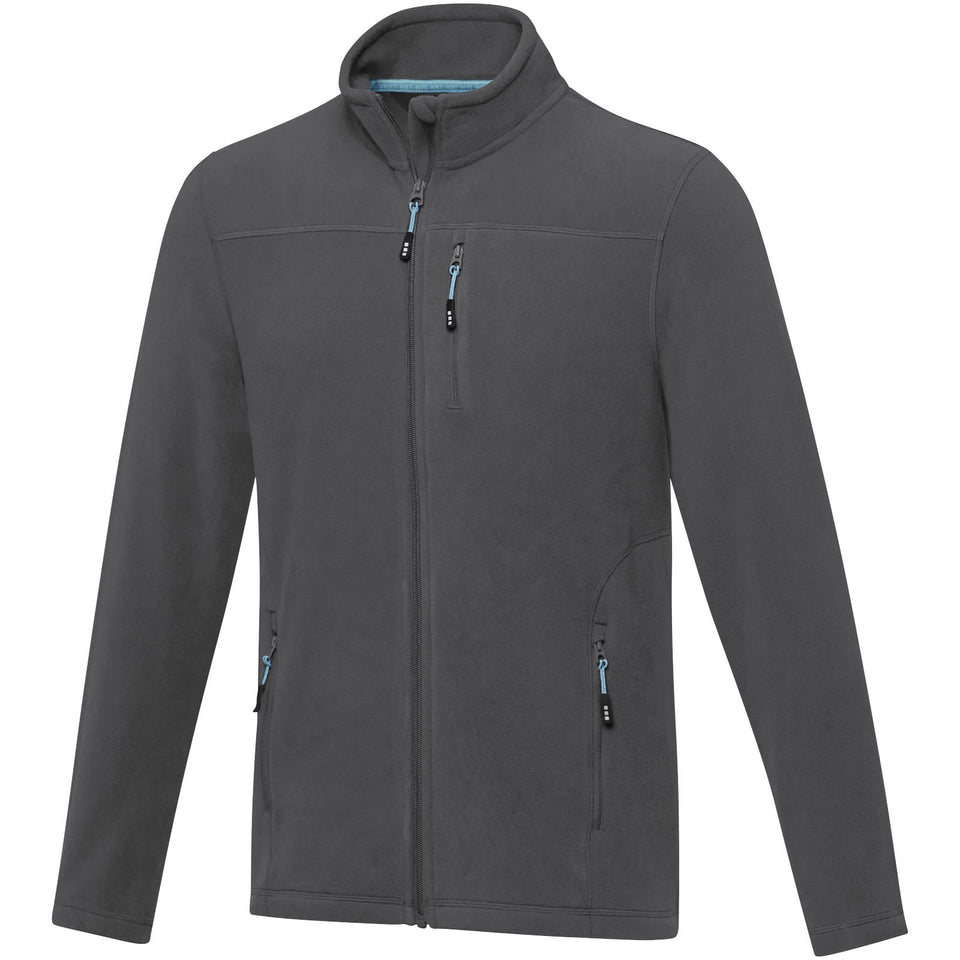 Giacca da uomo in pile con zip integrale in materiale riciclato certificato GRS Amber personalizzato con logo - Pubblienne