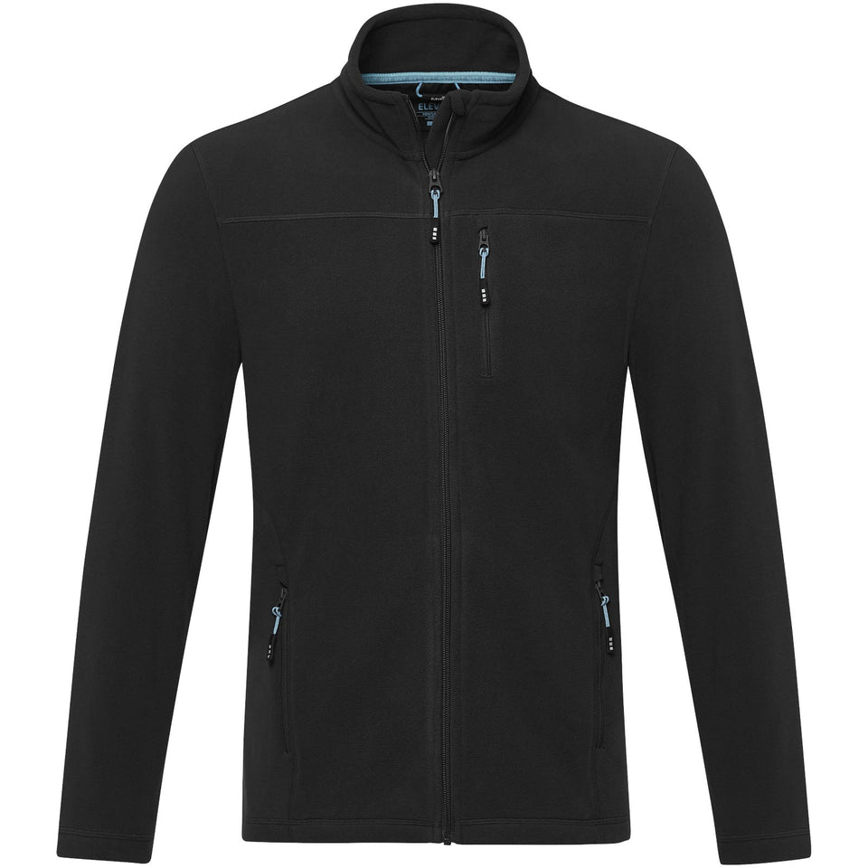 Giacca da uomo in pile con zip integrale in materiale riciclato certificato GRS Amber personalizzato con logo - Pubblienne