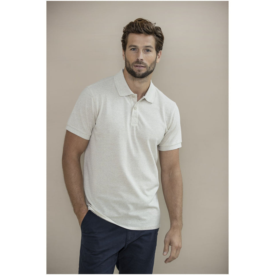 Polo unisex a maniche corte in tessuto riciclato Emerald Aware™ personalizzato con logo - Pubblienne