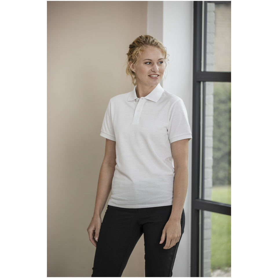 Polo unisex a maniche corte in tessuto riciclato Emerald Aware™ personalizzato con logo - Pubblienne