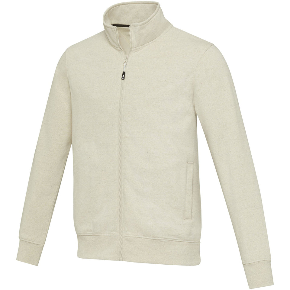 Maglione unisex in tessuto riciclato a cerniera intera Galena Aware™ personalizzato con logo - Pubblienne