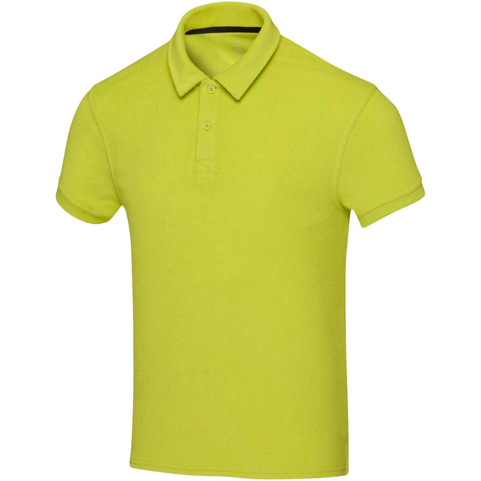 Polo unisex in tessuto terry riciclato Akoya personalizzato con logo - Pubblienne