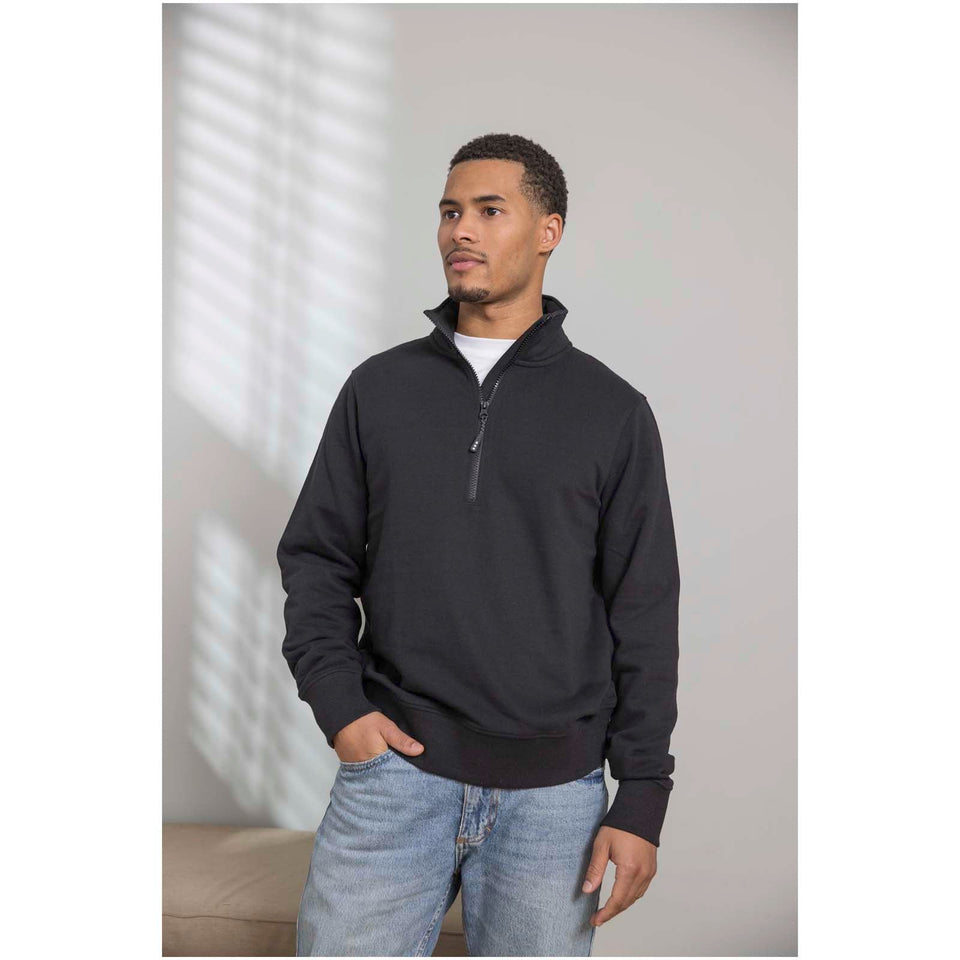 Maglione con cerniera a un quarto in tessuto riciclato unisex Aware™ Tin personalizzato con logo - Pubblienne