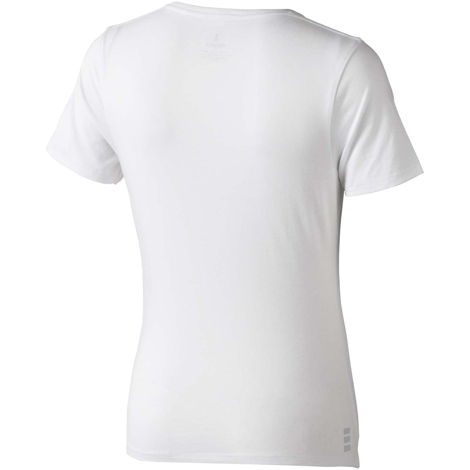 T-shirt Kawartha in tessuto organico a manica corta da donna personalizzato con logo - Pubblienne