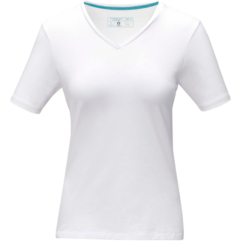 T-shirt Kawartha in tessuto organico a manica corta da donna personalizzato con logo - Pubblienne