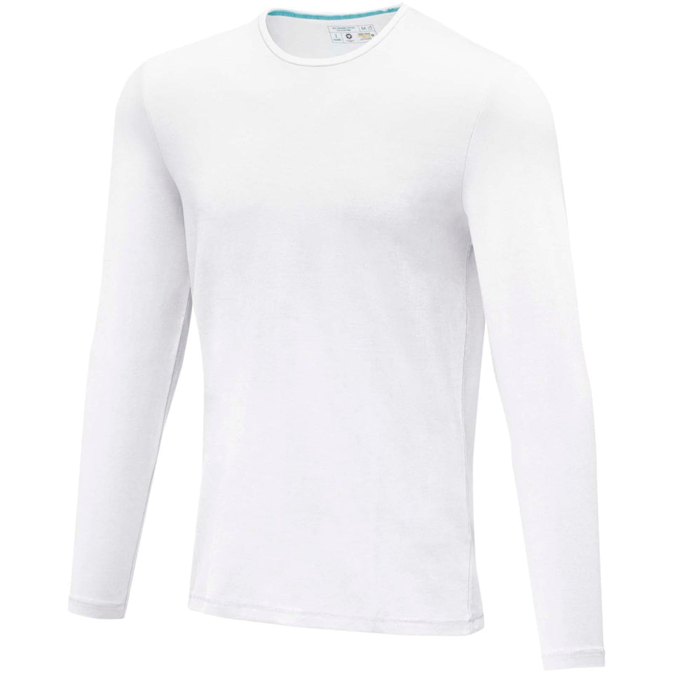 T-shirt Ponoka in tessuto organico a manica lunga da uomo personalizzato con logo - Pubblienne