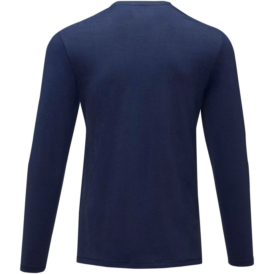 T-shirt Ponoka in tessuto organico a manica lunga da uomo personalizzato con logo - Pubblienne