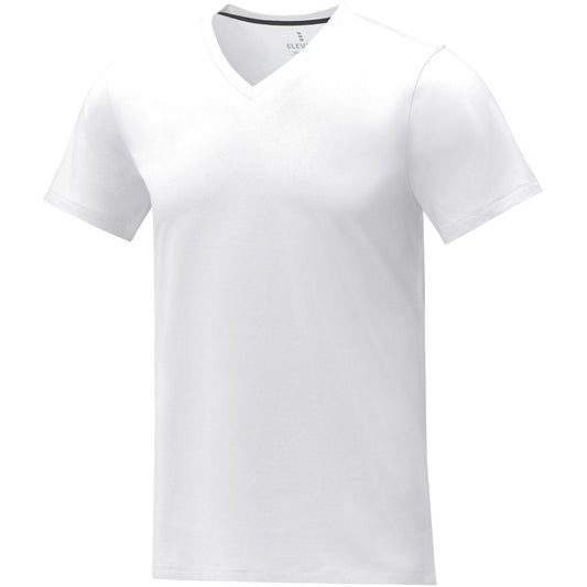T-shirt Somoto da uomo a manica corta con collo a V personalizzato con logo - Pubblienne