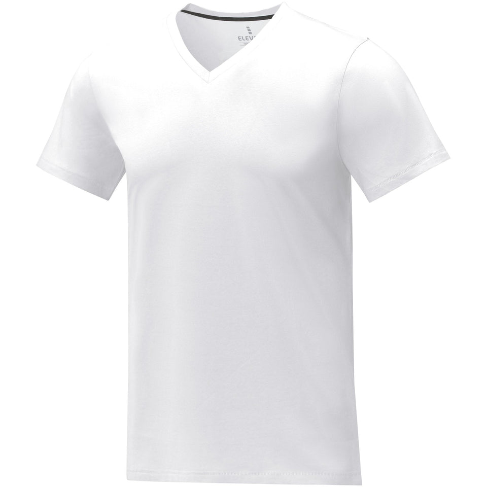 T-shirt Somoto da uomo a manica corta con collo a V personalizzato con logo - Pubblienne