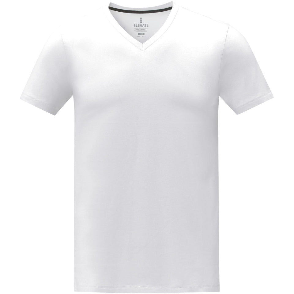 T-shirt Somoto da uomo a manica corta con collo a V personalizzato con logo - Pubblienne