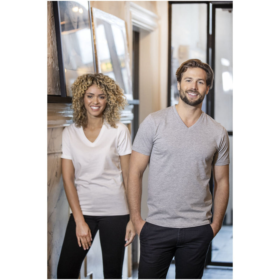 T-shirt Somoto da uomo a manica corta con collo a V personalizzato con logo - Pubblienne