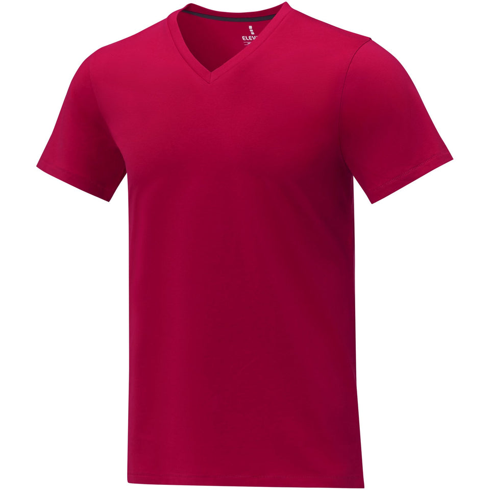T-shirt Somoto da uomo a manica corta con collo a V personalizzato con logo - Pubblienne