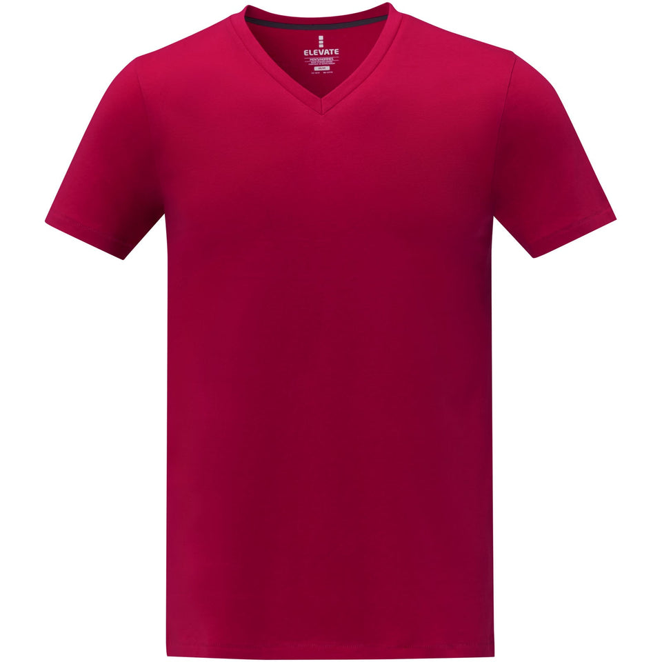 T-shirt Somoto da uomo a manica corta con collo a V personalizzato con logo - Pubblienne