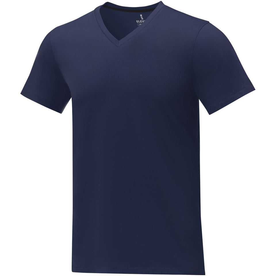 T-shirt Somoto da uomo a manica corta con collo a V personalizzato con logo - Pubblienne