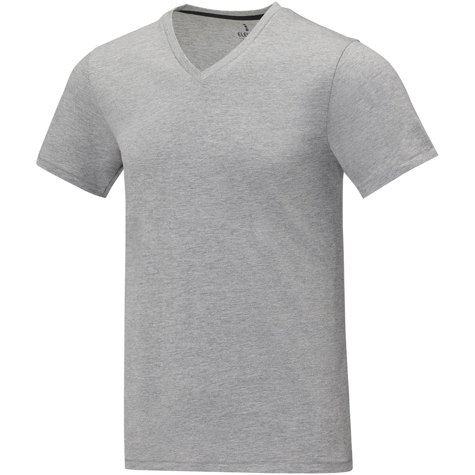 T-shirt Somoto da uomo a manica corta con collo a V personalizzato con logo - Pubblienne