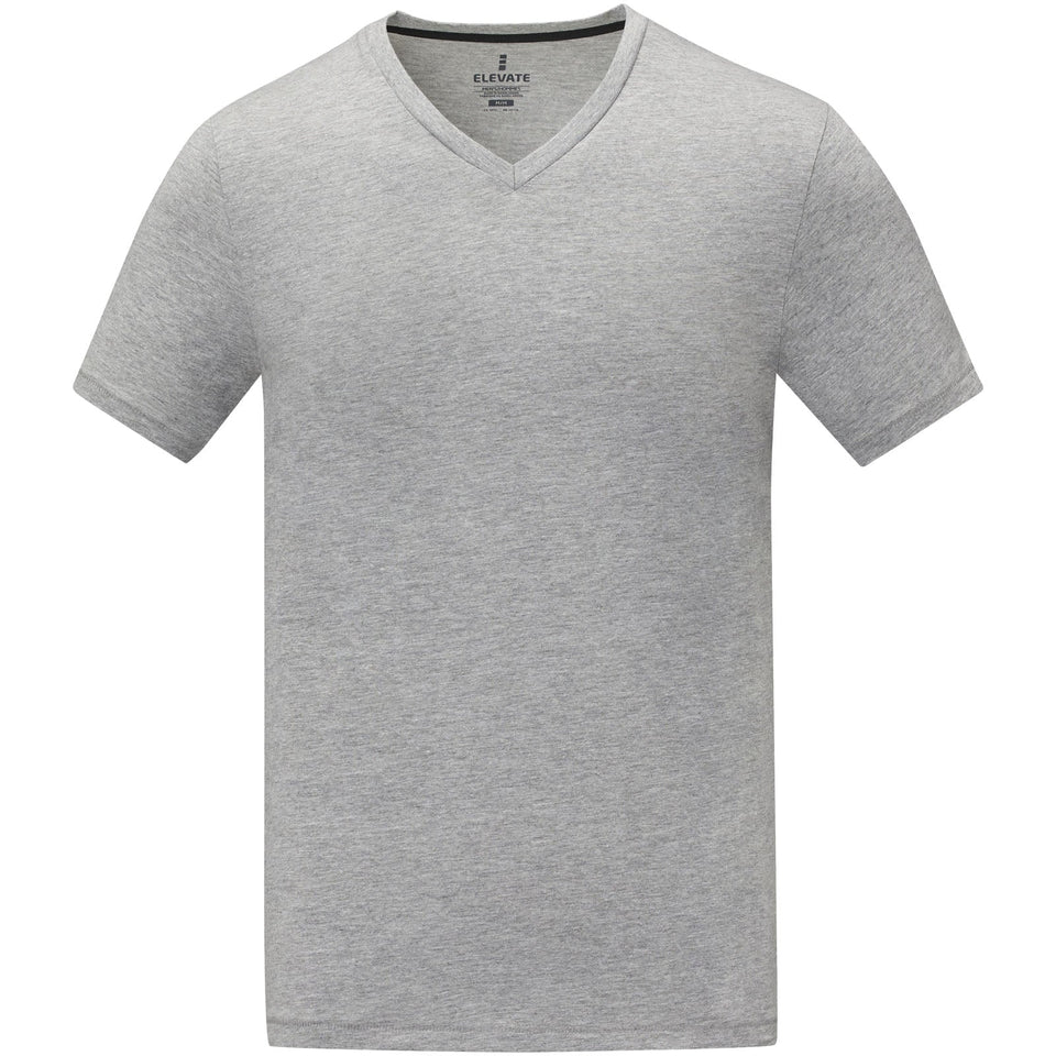 T-shirt Somoto da uomo a manica corta con collo a V personalizzato con logo - Pubblienne