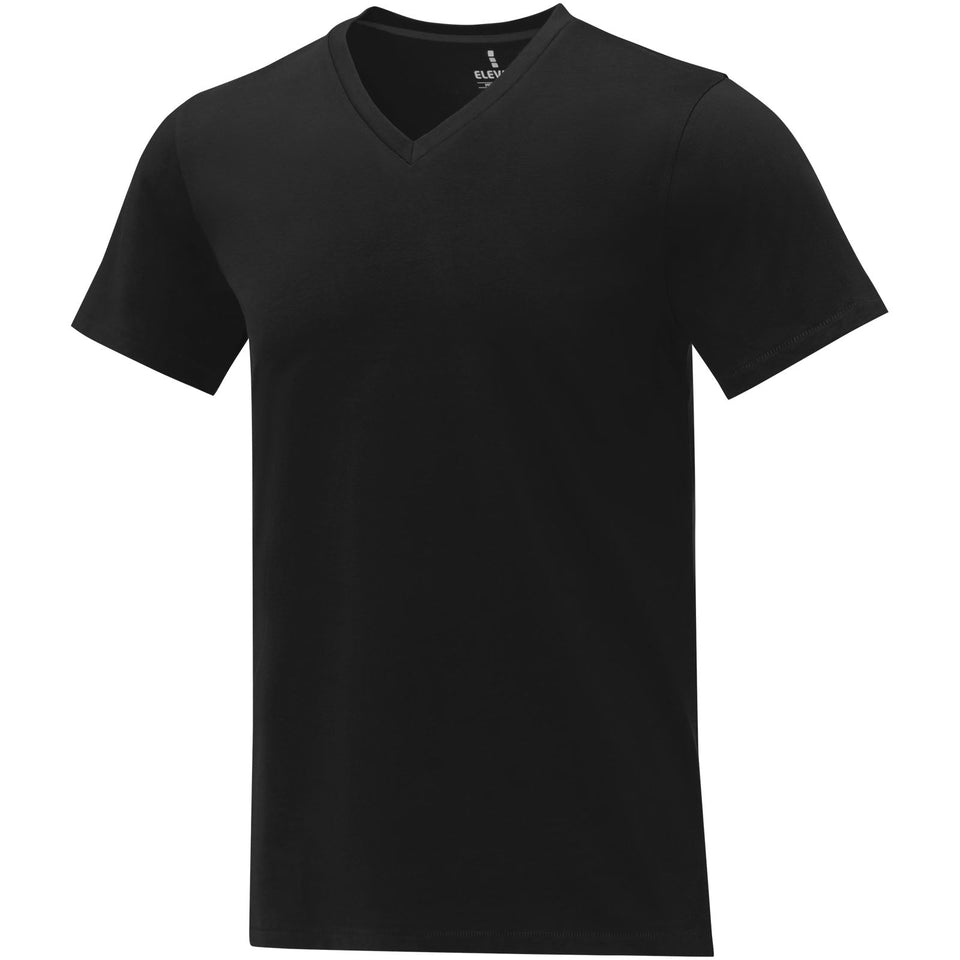 T-shirt Somoto da uomo a manica corta con collo a V personalizzato con logo - Pubblienne